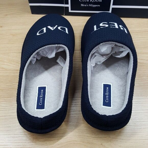 CLUB ROOM Slide Slippers Mens Size 10 11 Blue Comfort Flexible Slip On BEST DAD - Picture 2 of 5